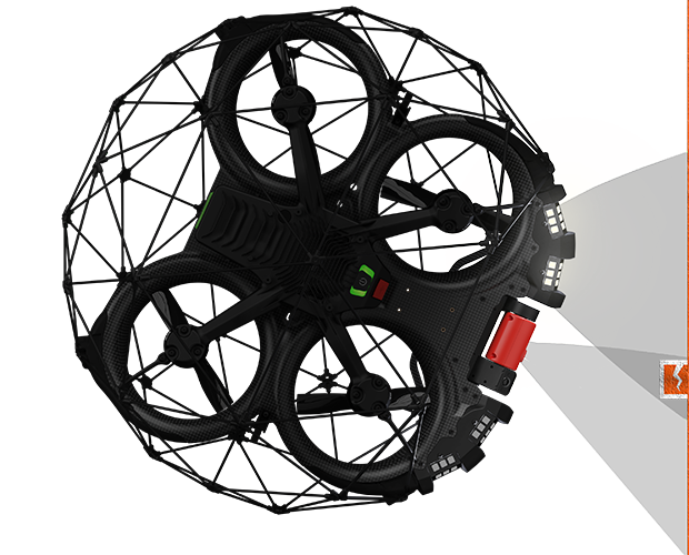 Dron tworzący światłocień do rozpoznania uszkodzeń w przemyśle.