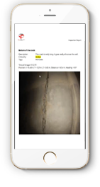 Raport z inspekcji dronem Elios 3 można oglądać na smartfonie.